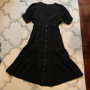 Madewell Lightspun midi dress black